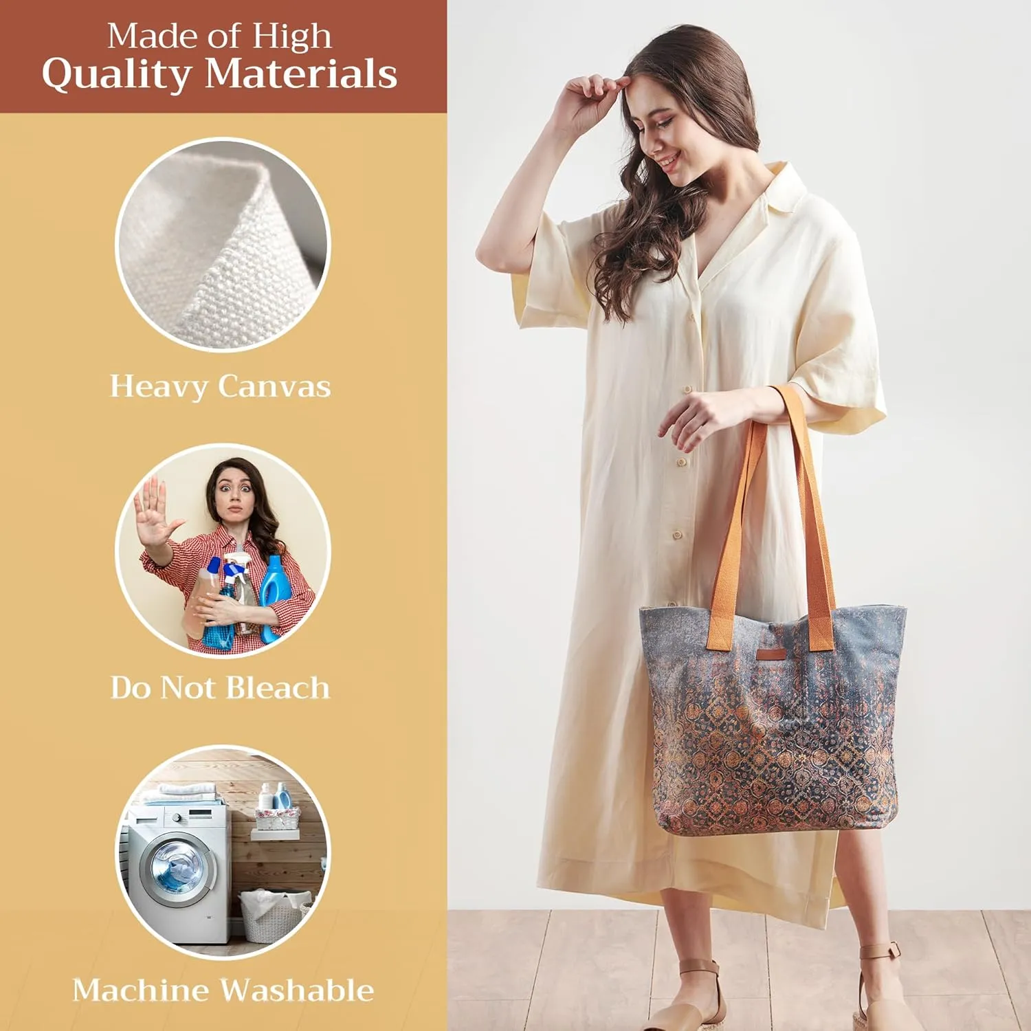 Maison d' Hermine Canvas Tote Bag 100% Cotton Canvas Reusable Shoulder Grocery Bag for Shopping Perfect for Men Women