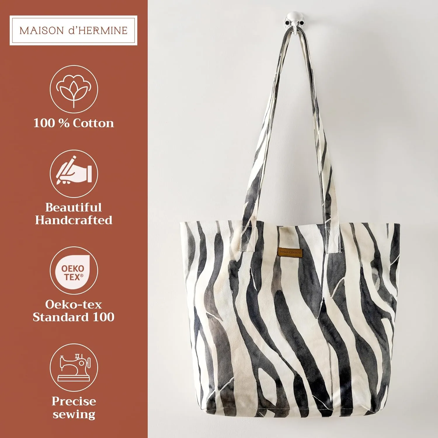 Maison d' Hermine Canvas Tote Bag 100% Cotton Canvas Reusable Shoulder Grocery Bag for Shopping Perfect for Men Women