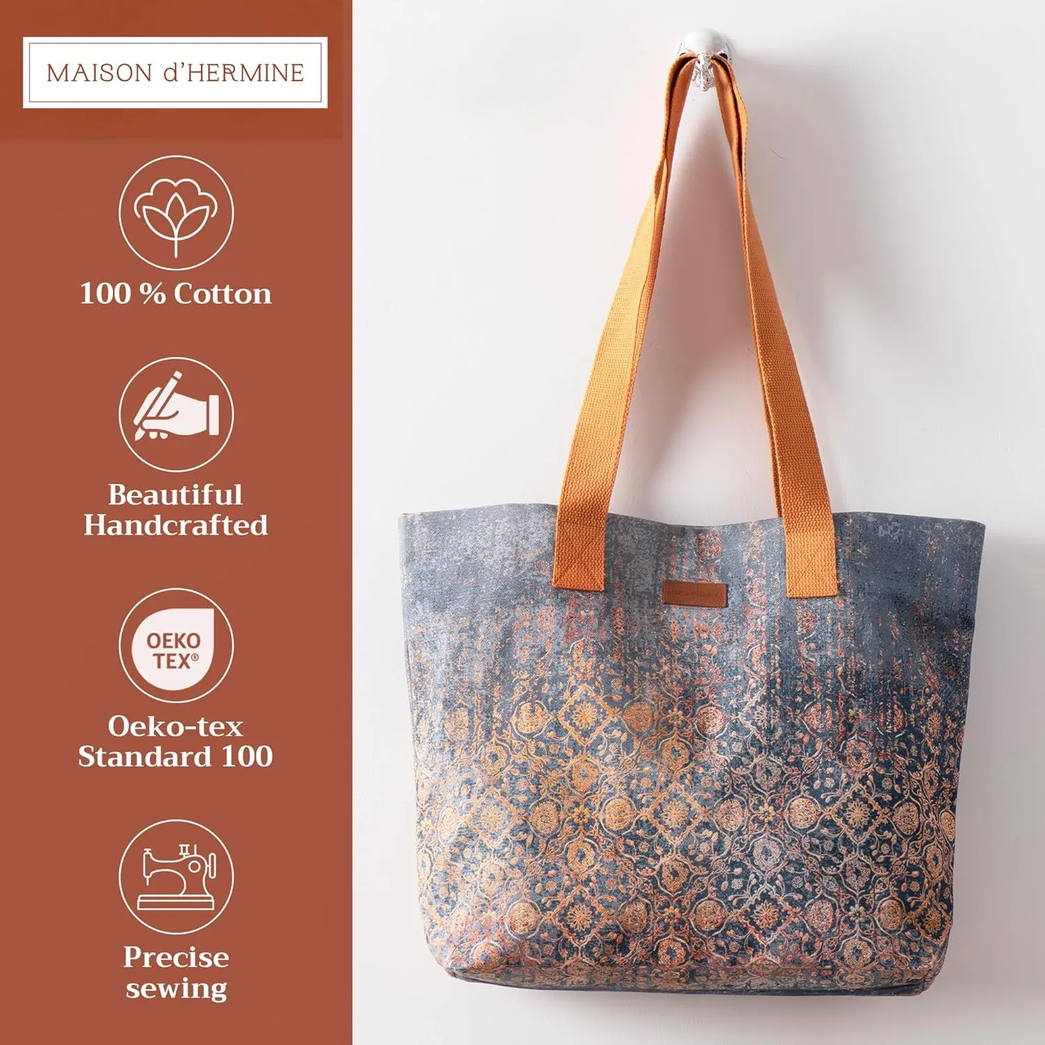 Maison d' Hermine Canvas Tote Bag 100% Cotton Canvas Reusable Shoulder Grocery Bag for Shopping Perfect for Men Women