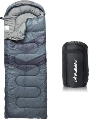 MalloMe Sleeping Bags for Adults Cold Weather & Warm - Backpacking Camping Sleeping Bag for Kids 10-12, Girls, Boys - Lightweight Compact Camping Essentials Gear Accessories Hiking Sleep Must Haves