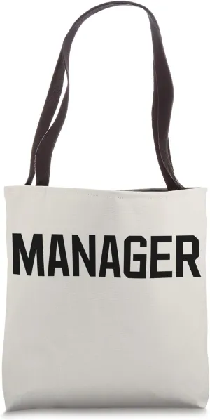 MANAGER Black Back Print Text Design for Leadership Roles Tote Bag
