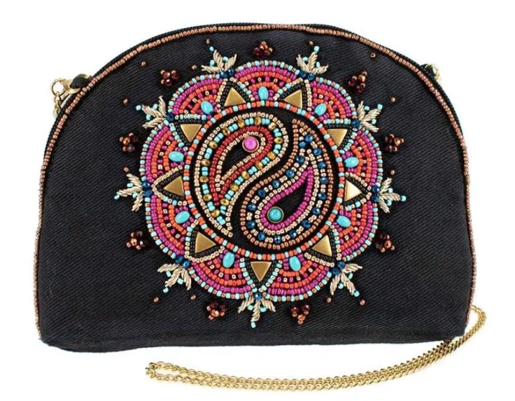 Mary Frances Balance Beaded Crossbody Makeup Bag