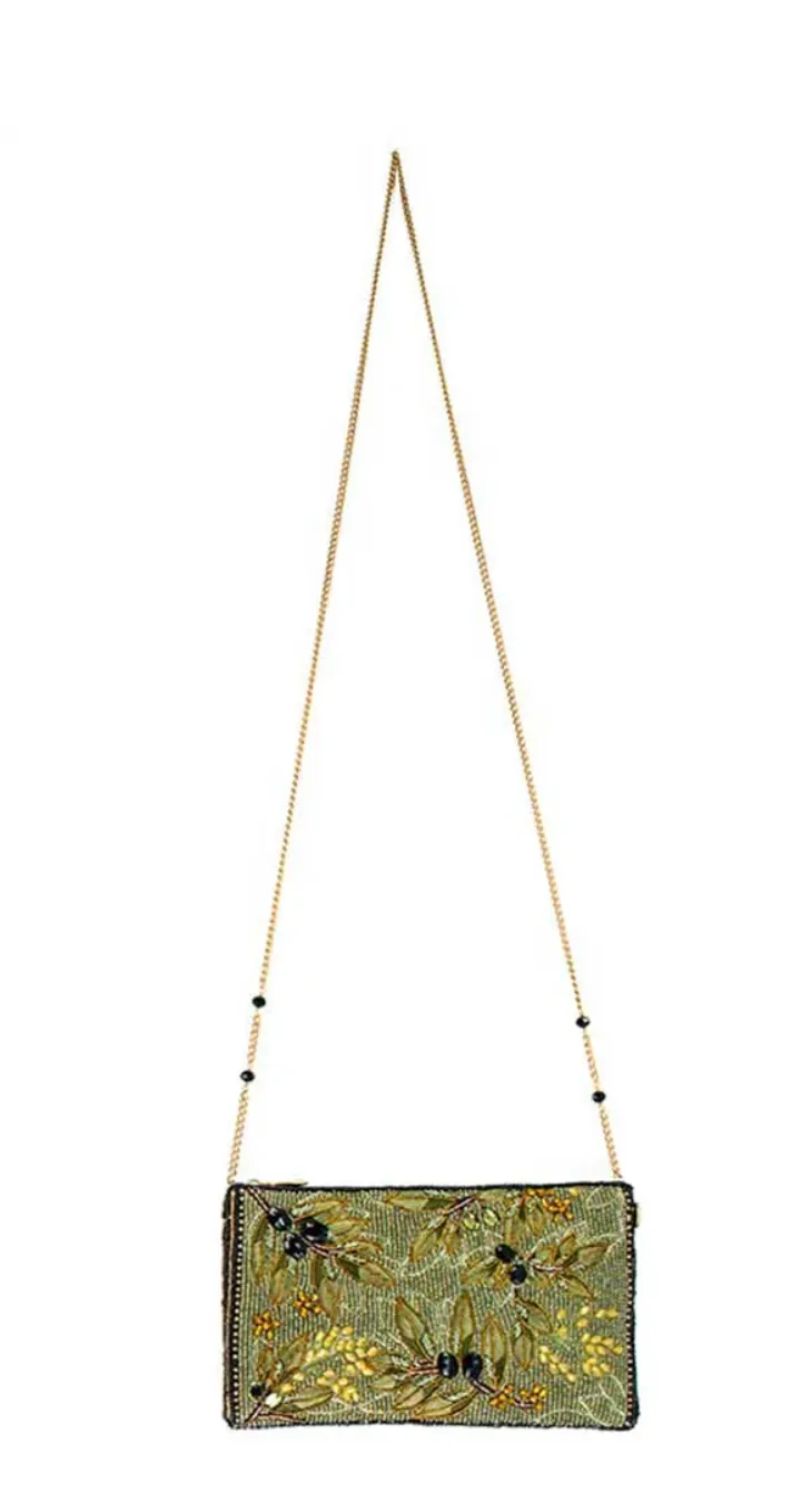 Mary Frances Olive Branch Crossbody Phone Bag