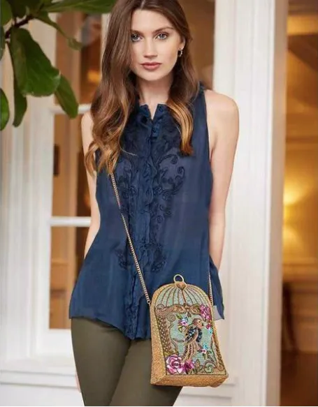 Mary Frances Pretty Parrot Crossbody Handbag