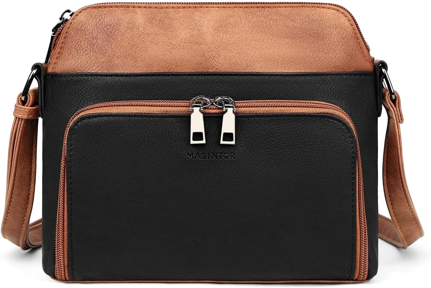 MASINTOR Crossbody Purse Bags for Women, Multi-Pocket Soft Leather Shoulder Purse with Tassel, Lightweight Travel Handbag