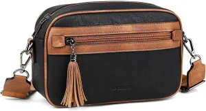 MASINTOR Crossbody Purses for Women Vegan Leather, Travel Purse Shoulder Handbag with Adjustable Strap and Tassel