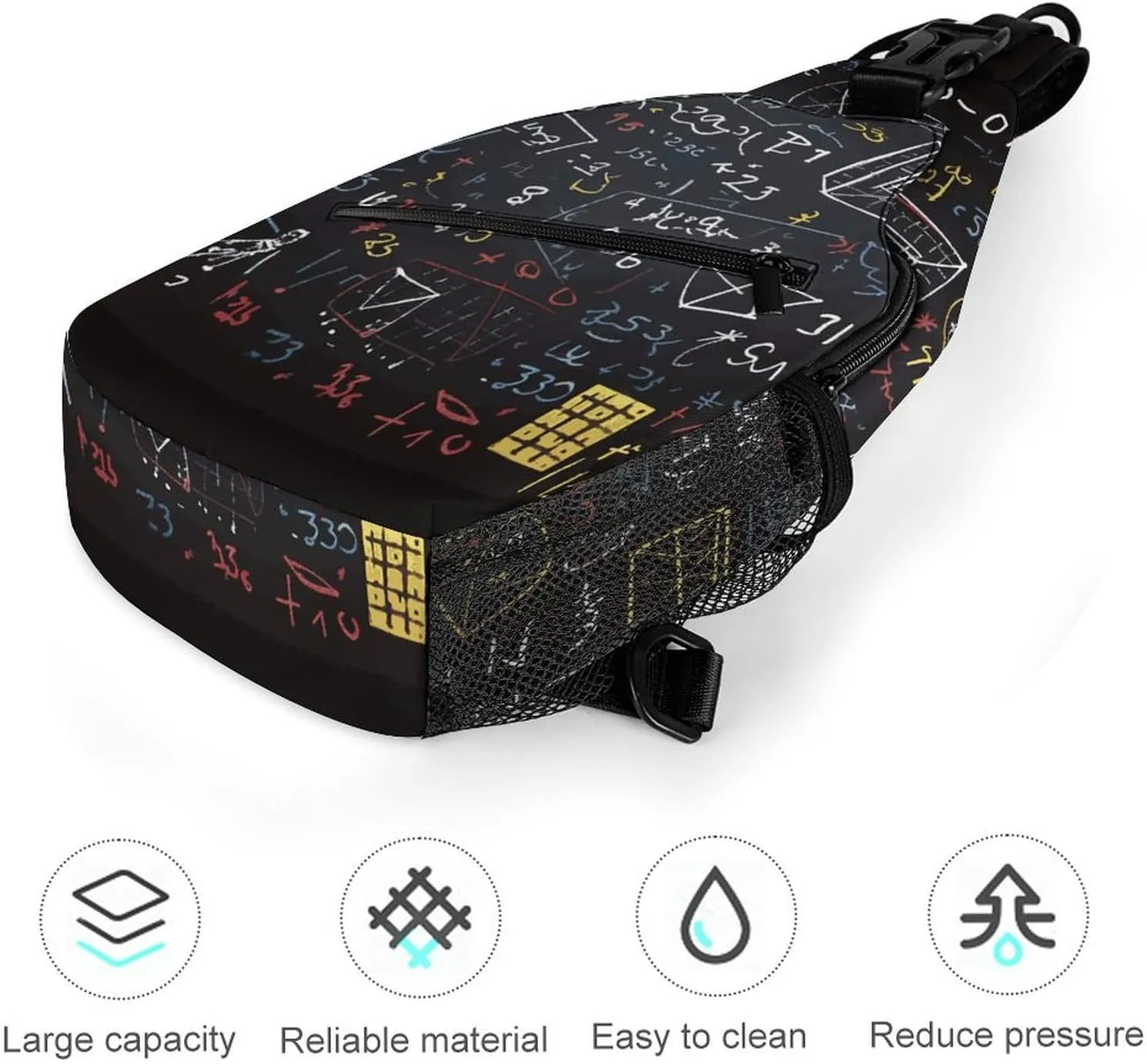 Mathematics And Physics Crossbody Small Sling Backpack Sling Bag for Women Men Travel Hiking Chest Bag Daypack