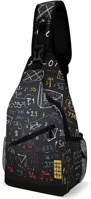 Mathematics And Physics Crossbody Small Sling Backpack Sling Bag for Women Men Travel Hiking Chest Bag Daypack