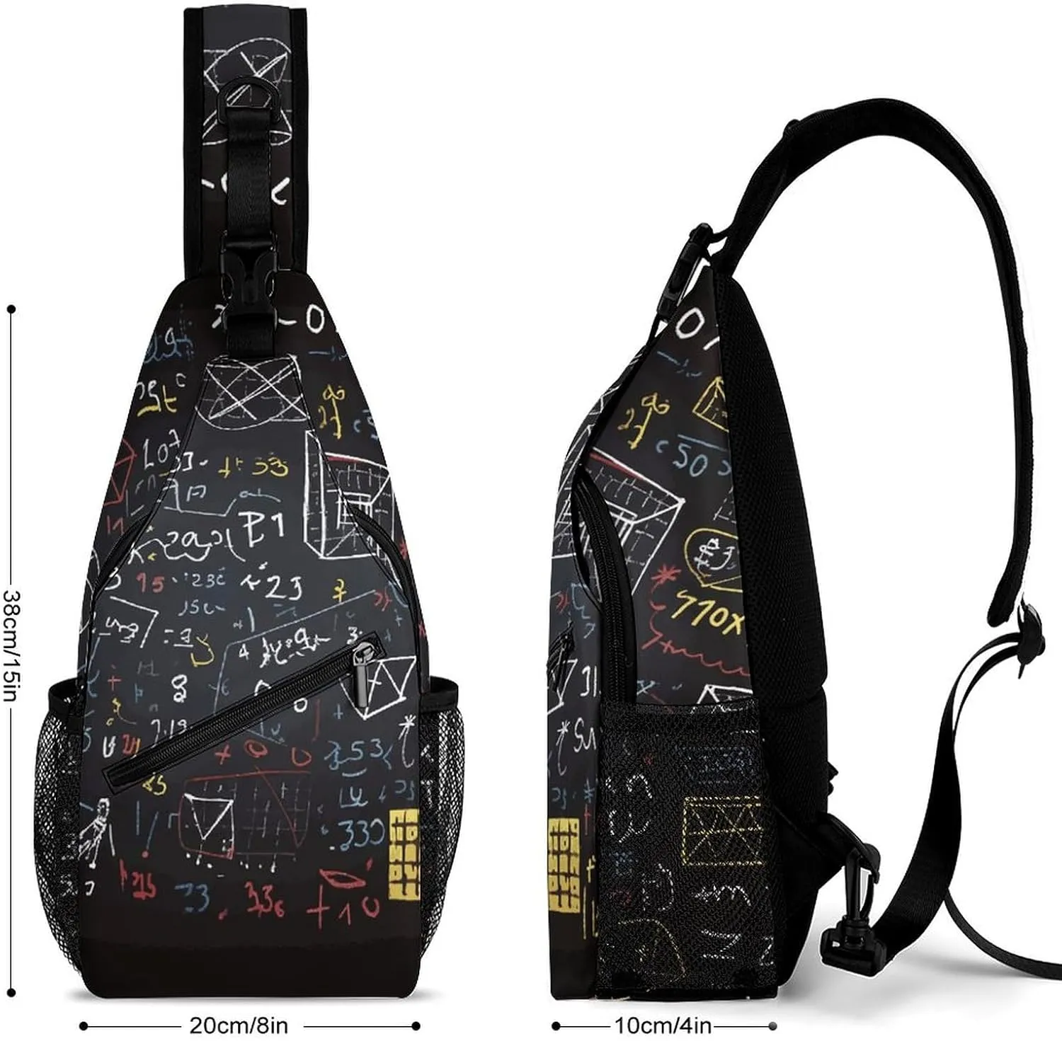 Mathematics And Physics Crossbody Small Sling Backpack Sling Bag for Women Men Travel Hiking Chest Bag Daypack