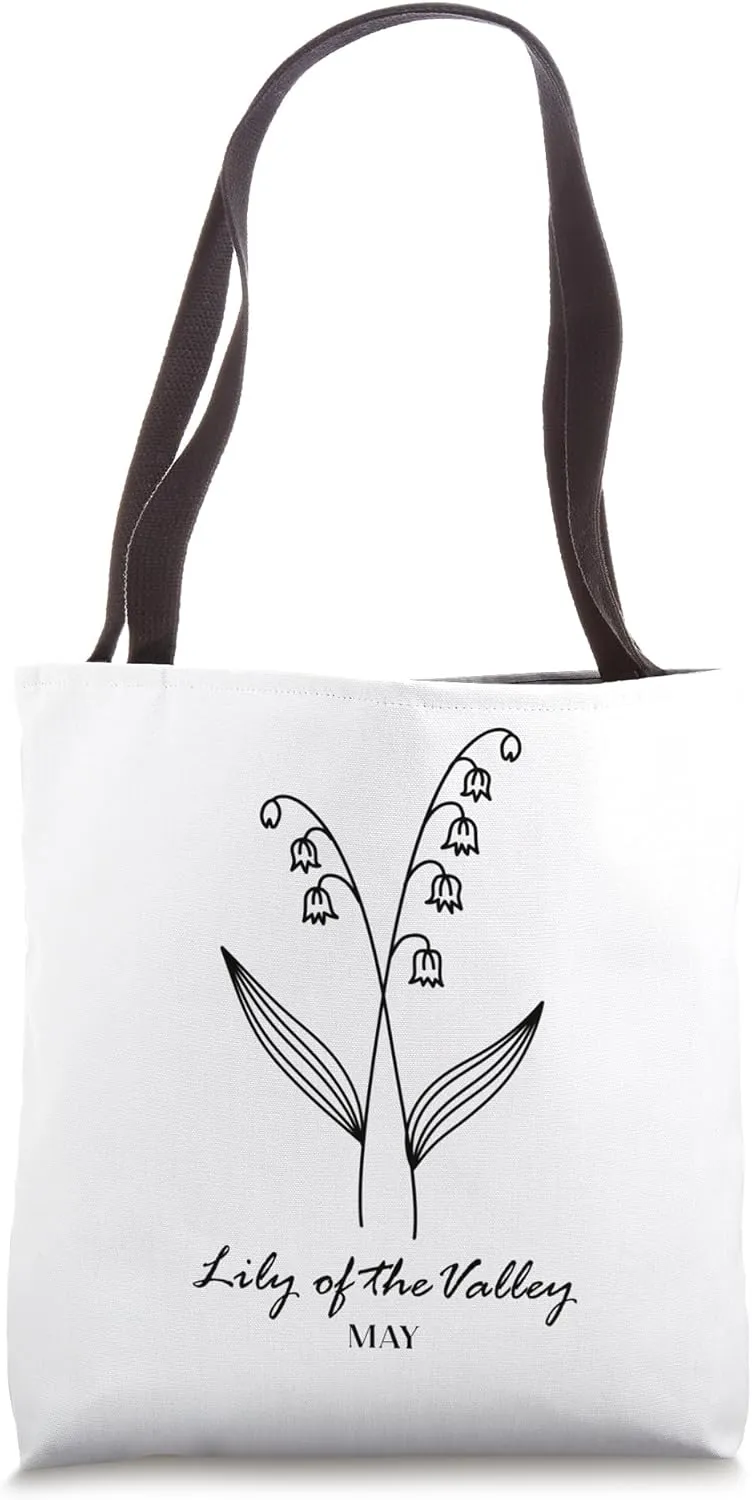 May Birthday Lily Of The Valley Flower Print Tote Bag
