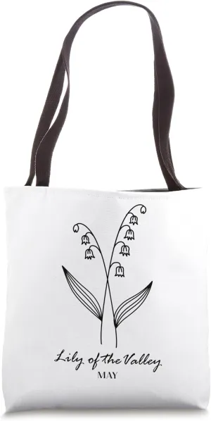May Birthday Lily Of The Valley Flower Print Tote Bag