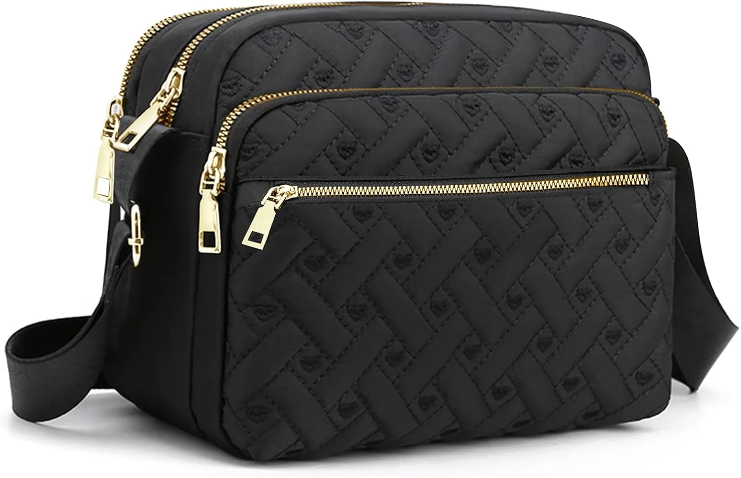 Medium Nylon Crossbody Bags for Women Trendy Crossbody Purses Travel Large Cross Body Bag Quilted Purse