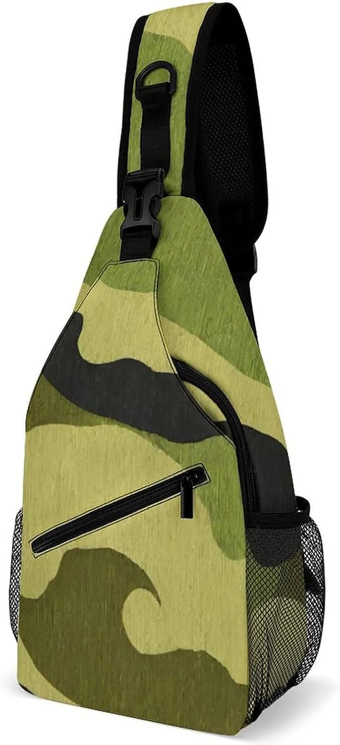 Men & Women Travel Backpack Camping Outdoor Bag, Army Camouflage 3D Print Sling Bag Backpack Daypack for Swimming Running Cycling Biking Camping - Breathable Bookbag