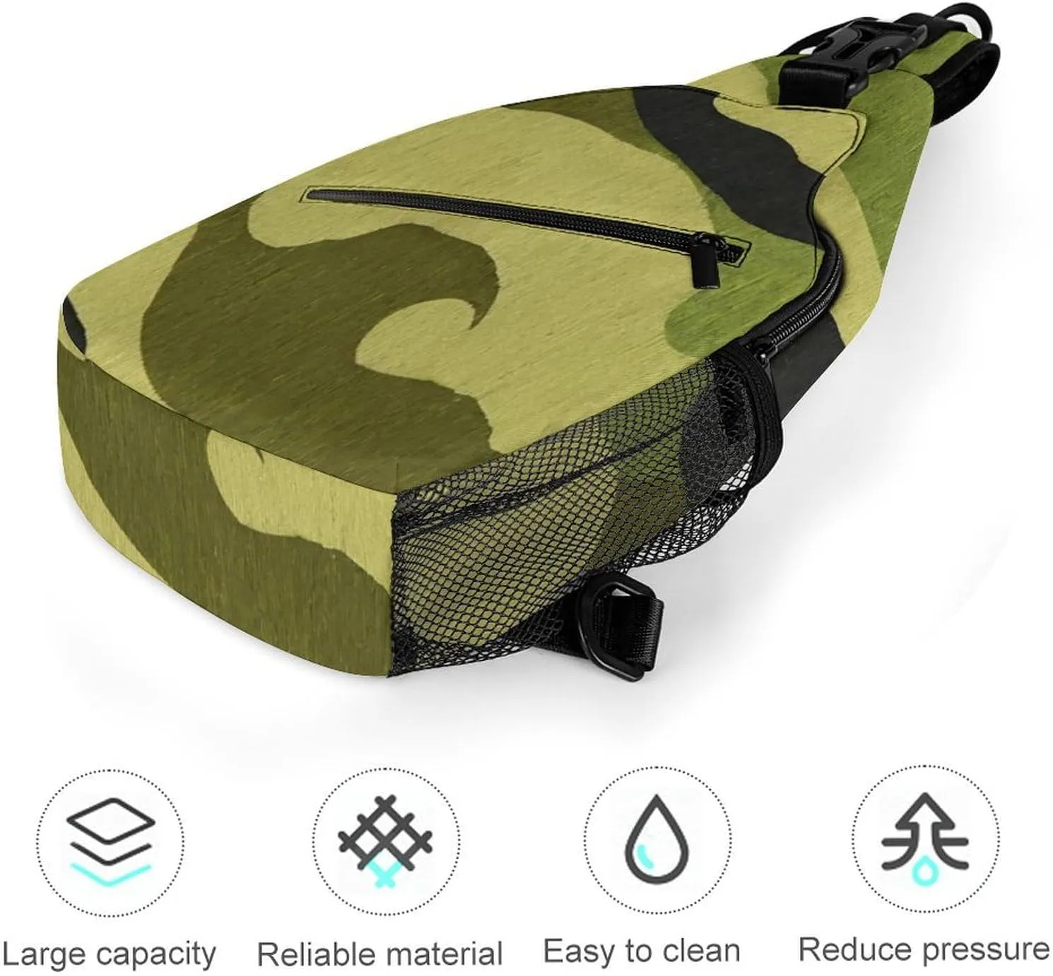 Men & Women Travel Backpack Camping Outdoor Bag, Army Camouflage 3D Print Sling Bag Backpack Daypack for Swimming Running Cycling Biking Camping - Breathable Bookbag