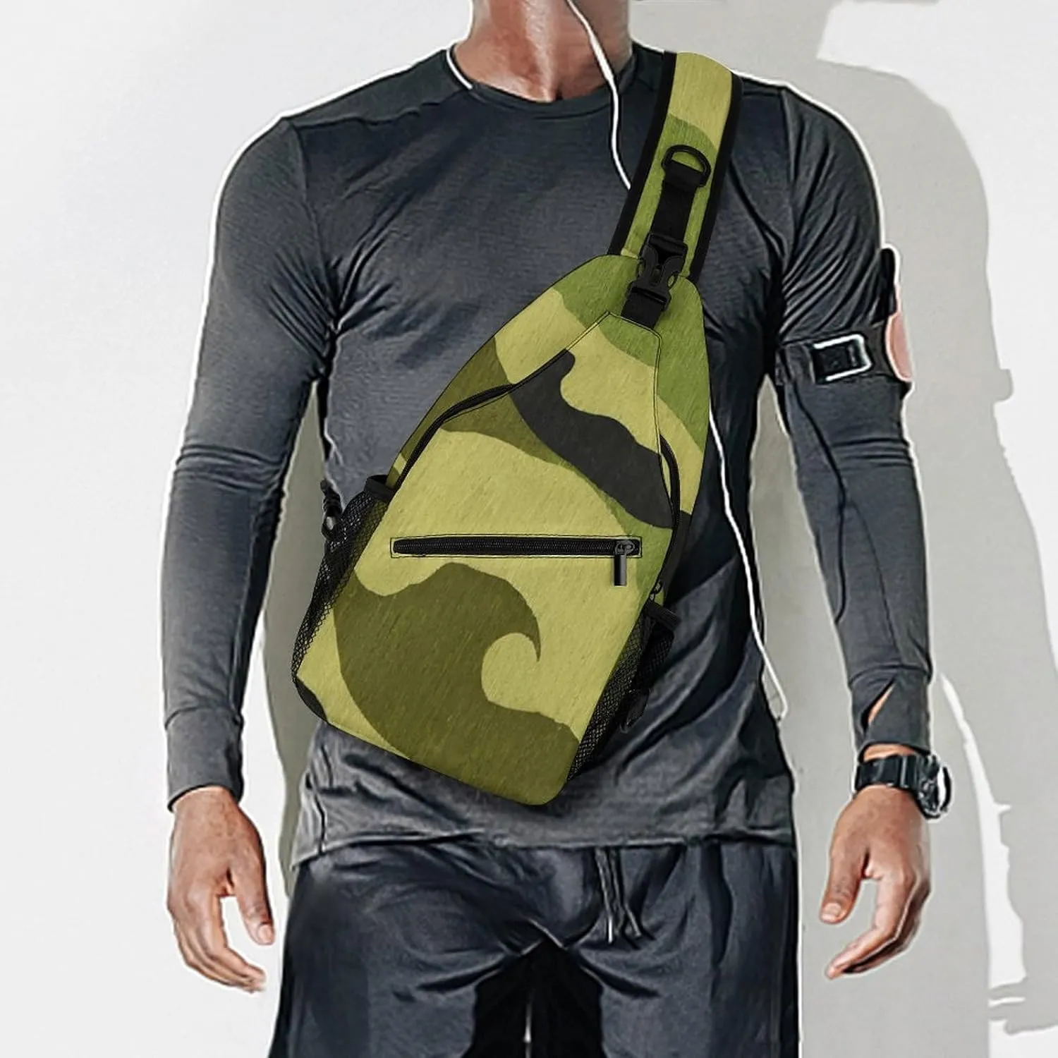 Men & Women Travel Backpack Camping Outdoor Bag, Army Camouflage 3D Print Sling Bag Backpack Daypack for Swimming Running Cycling Biking Camping - Breathable Bookbag