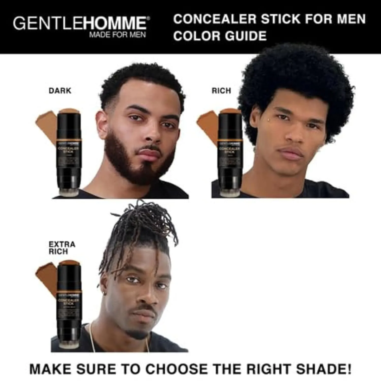 Men's Concealer Stick with Brush for Dark Circles Eraser, Medium Light
