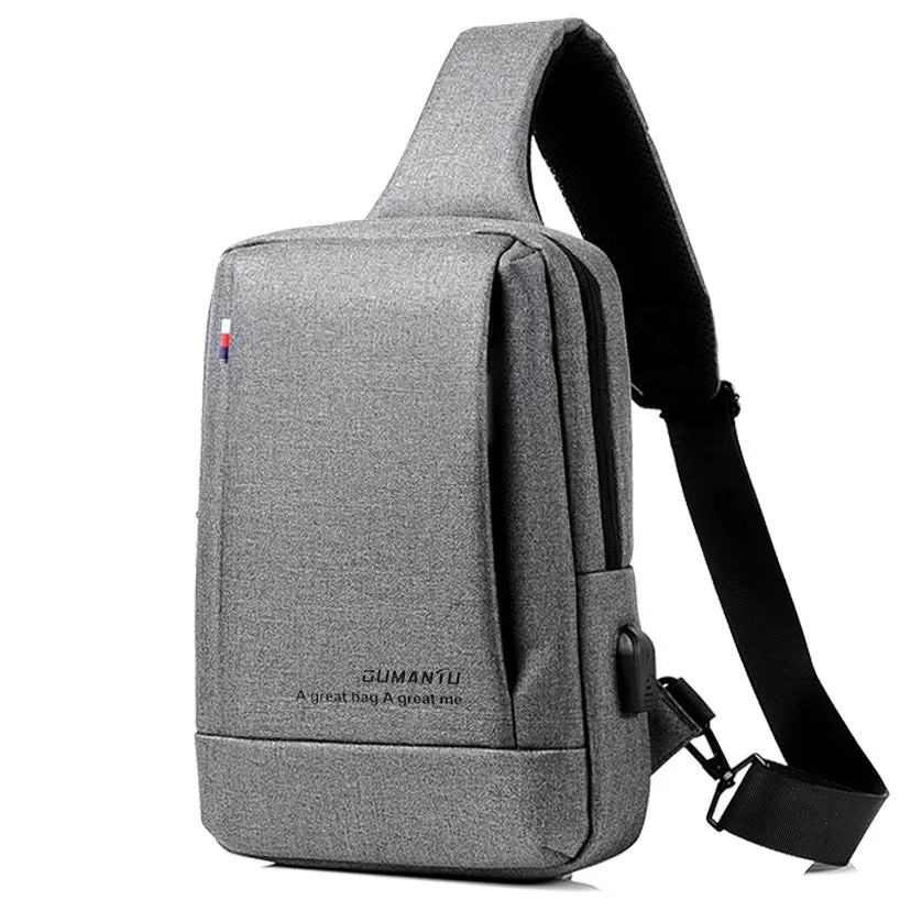 Men's Korean Style Leisure Business Printable Men's Chest Bags