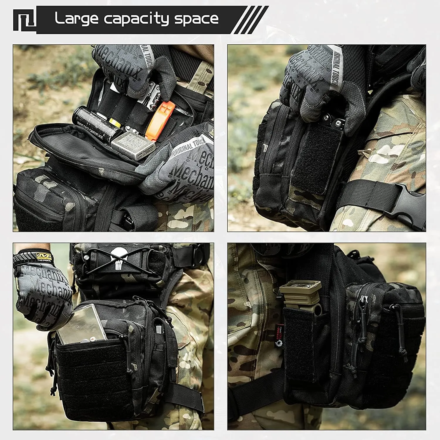 Men's Military Tactical Thigh Pack Pouch: Durable Drop Leg Bag for Outdoor Use