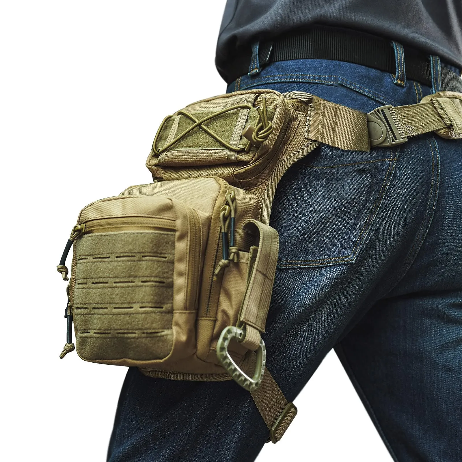Men's Military Tactical Thigh Pack Pouch: Durable Drop Leg Bag for Outdoor Use