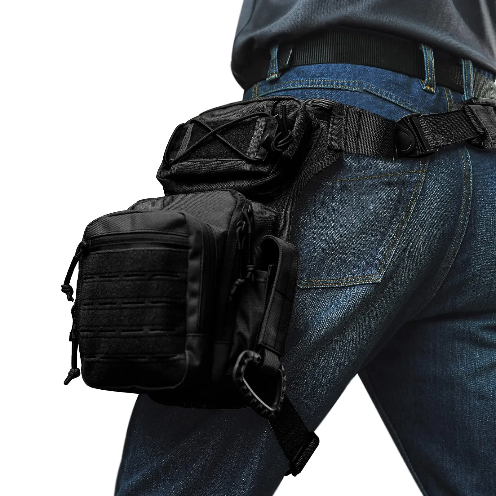 Men's Military Tactical Thigh Pack Pouch: Durable Drop Leg Bag for Outdoor Use