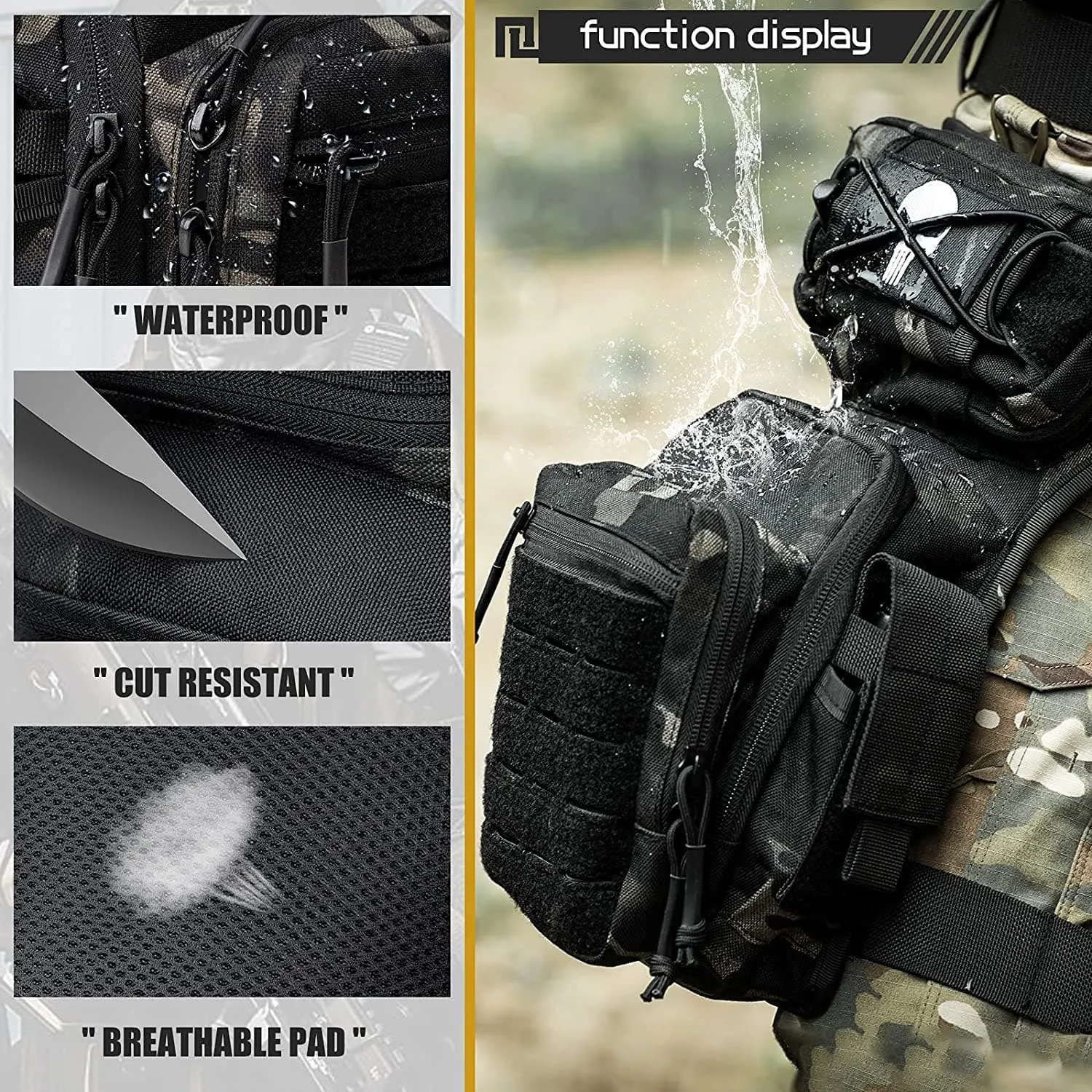 Men's Military Tactical Thigh Pack Pouch: Durable Drop Leg Bag for Outdoor Use