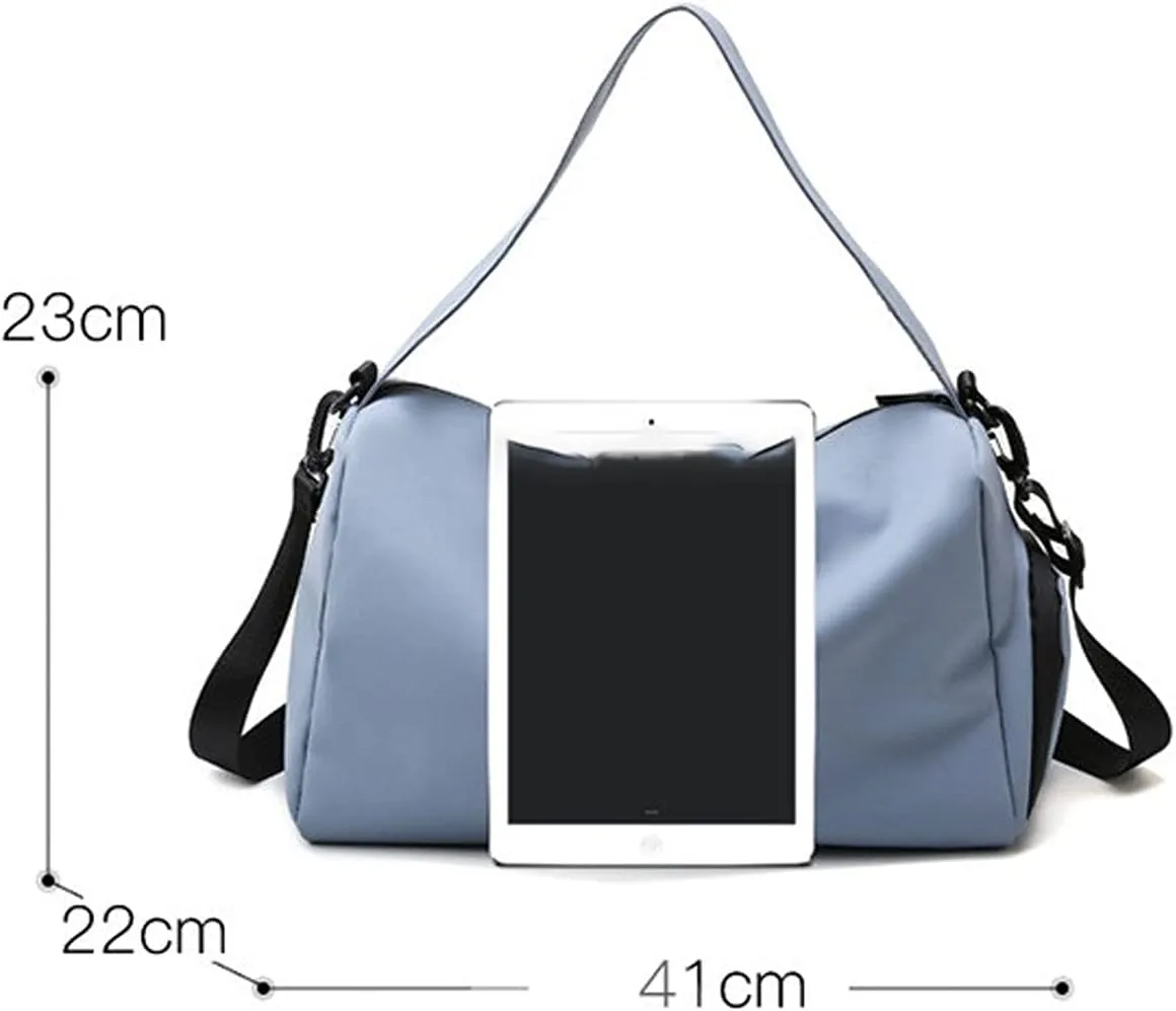 Mens Womens Sports Gym Bag Waterproof Cylinder Shoulder Outdoor Swimming Travelling Handbag