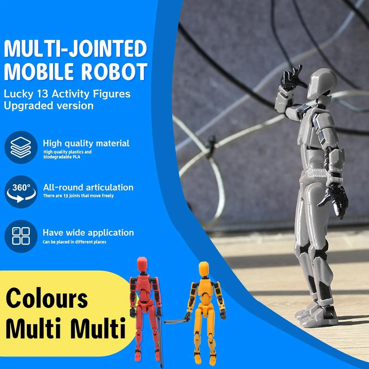 MerryXD T13 Action Figure,Assembly Completed Dummy Nova Titan Lucky 13 Action Figure 3D Printed Multi-Jointed Movable Toy Purple
