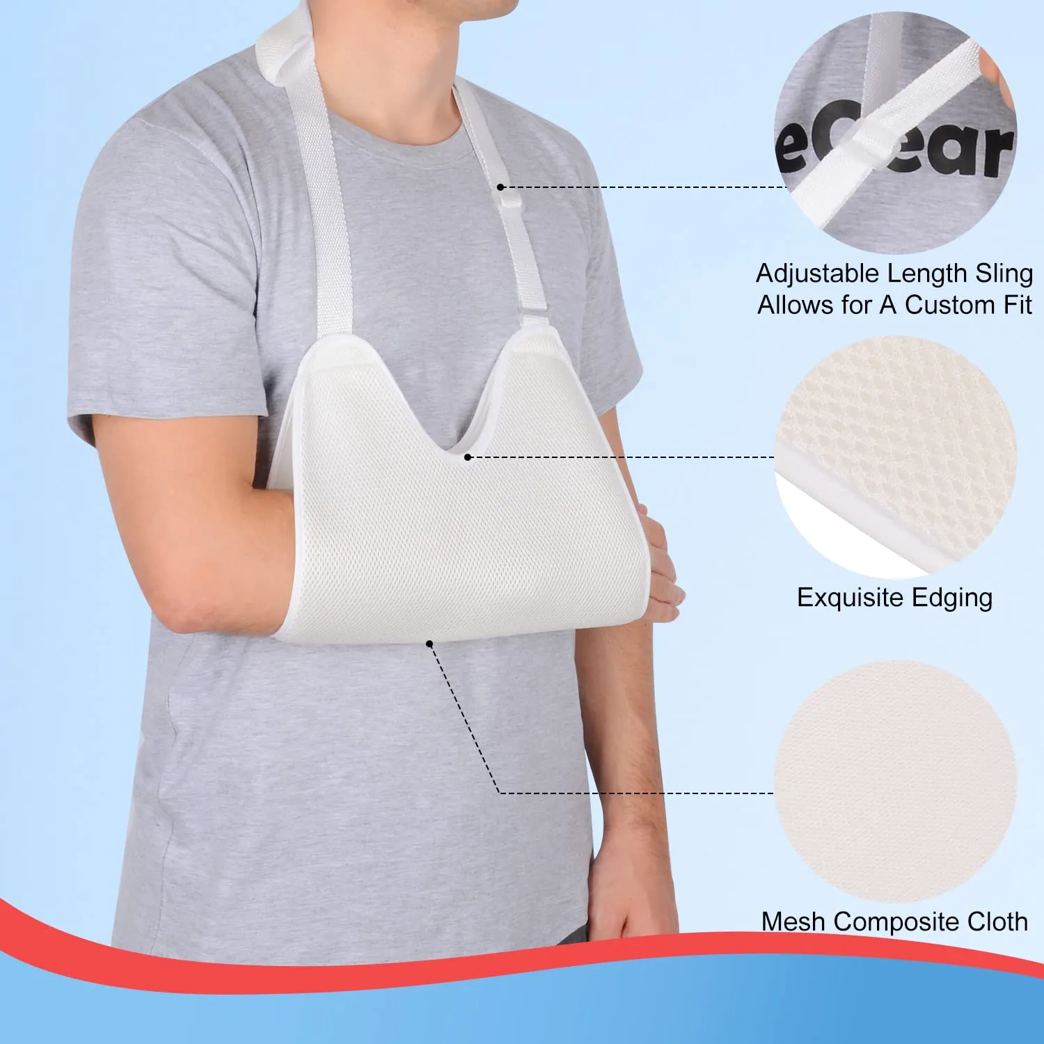 Mesh Arm Sling with Soft Shoulder Cushions