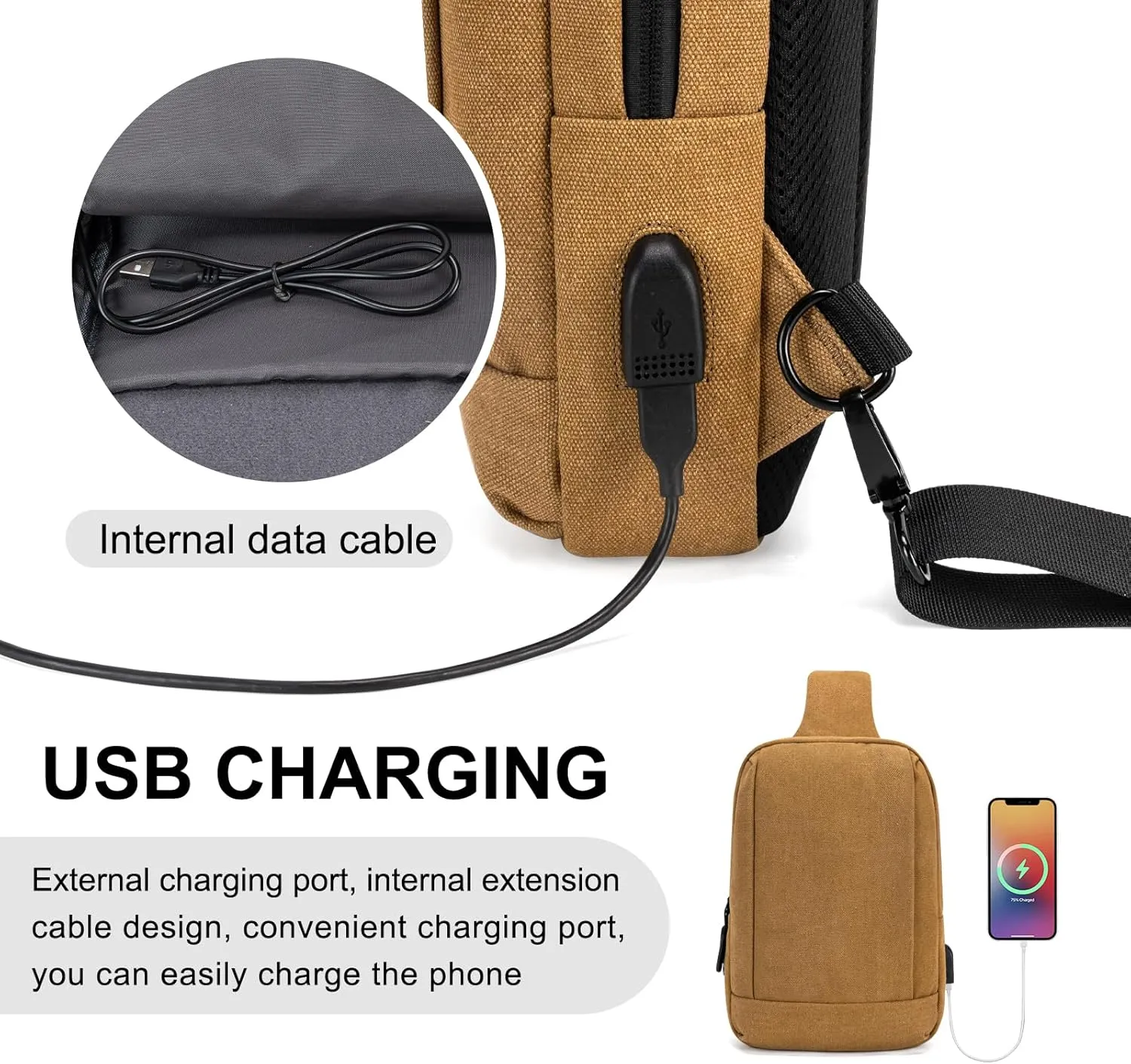 Messenger Bag Sling Bag Crossbody Shoulder Bag for Men Women Travel Work Satchel Bags