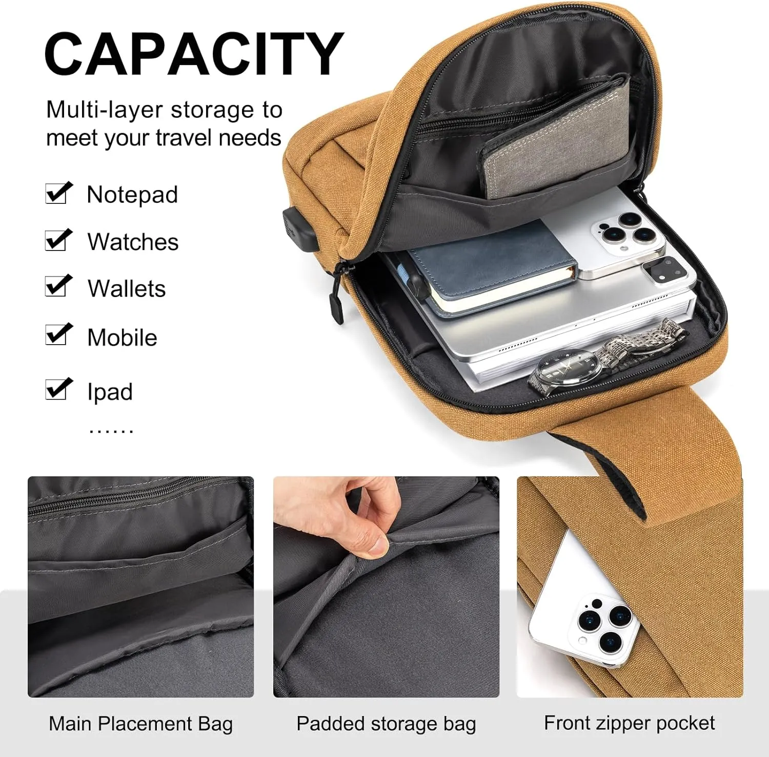 Messenger Bag Sling Bag Crossbody Shoulder Bag for Men Women Travel Work Satchel Bags