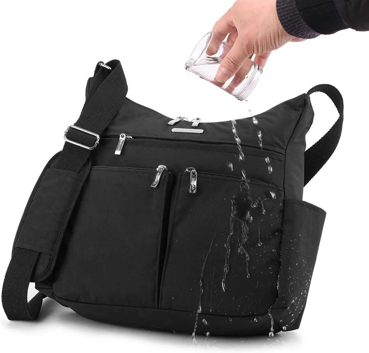 MHCNLL Anti Theft Crossbody Purse RFID Women Nylon Waterproof Lightweight Shoulder Bag
