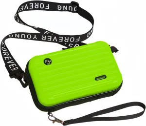 Mini Luggage Crossbody Bag - Stylish and Durable Hard Shell Travel Purse with Adjustable Forever Young Strap for Women - Green