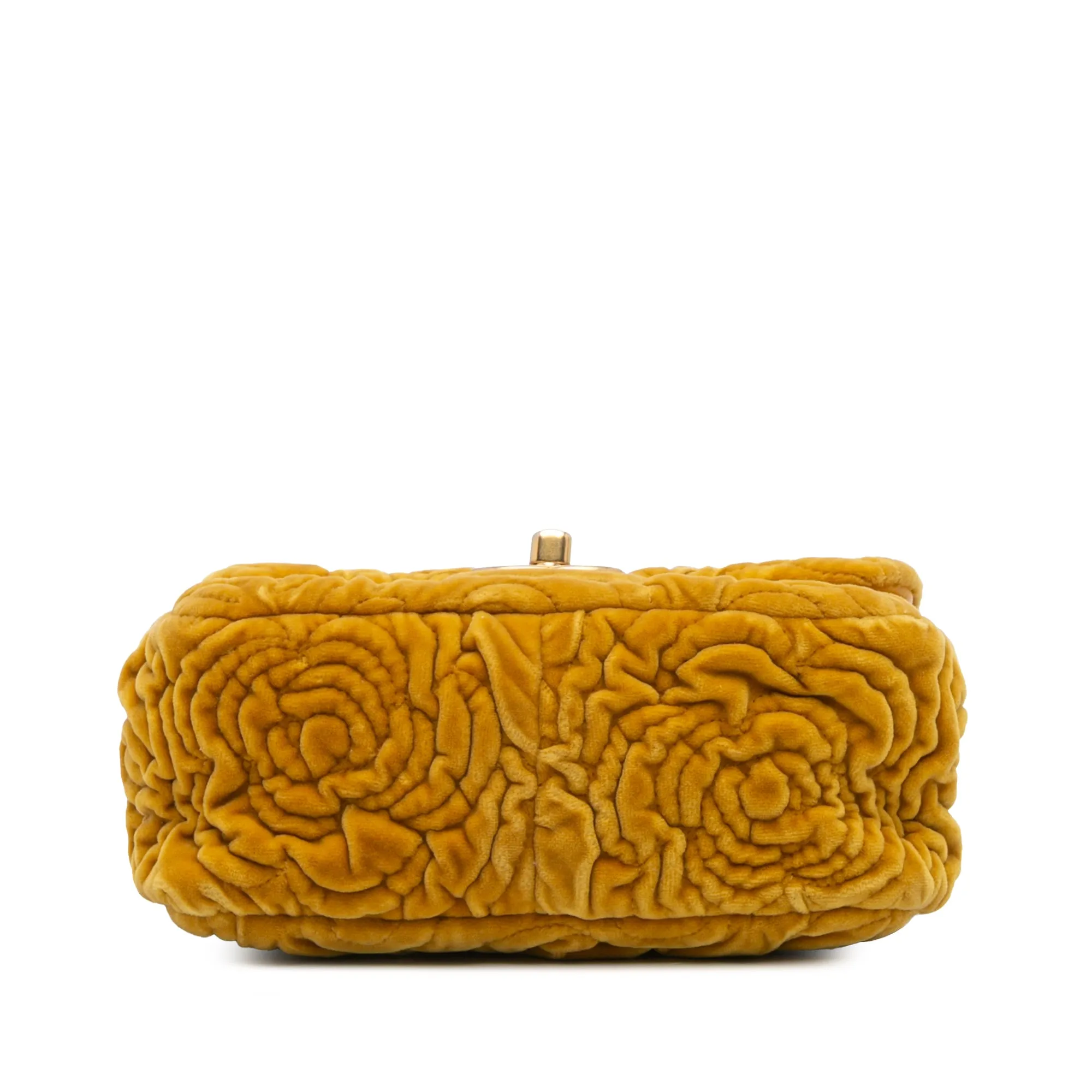 Mini Square Velvet Camellia Embossed Flap