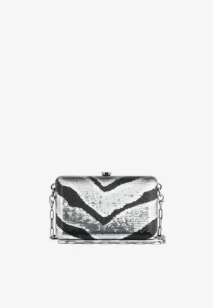 Mini TF Crystal-Embellished Box Clutch with Dual Straps