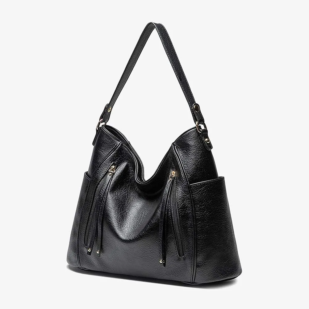 MINTEGRA Women’s PU Soft Leather Handbag Designer Tassel Shoulder Tote Bag Top Handle Bags
