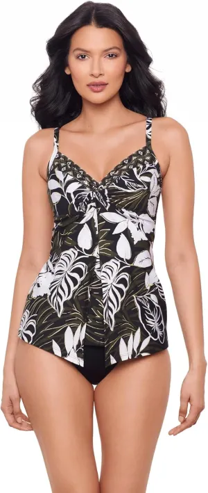 Miraclesuit Women's DD-Cup Swimwear Love Knot Tummy Control Underwire Bra Tankini Top Separate