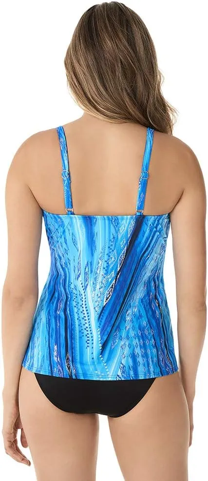 Miraclesuit Women's DD-Cup Swimwear Love Knot Tummy Control Underwire Bra Tankini Top Separate