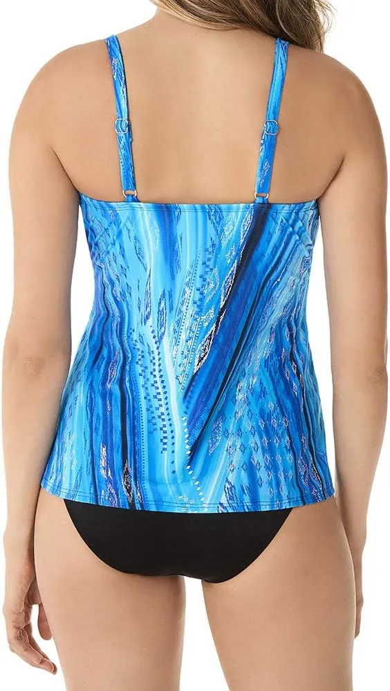 Miraclesuit Women's DD-Cup Swimwear Love Knot Tummy Control Underwire Bra Tankini Top Separate