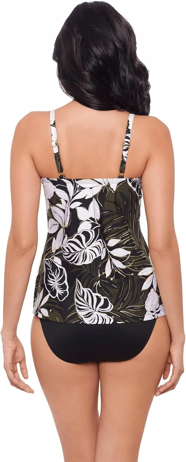 Miraclesuit Women's DD-Cup Swimwear Love Knot Tummy Control Underwire Bra Tankini Top Separate
