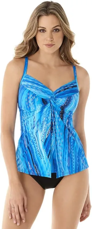 Miraclesuit Women's DD-Cup Swimwear Love Knot Tummy Control Underwire Bra Tankini Top Separate