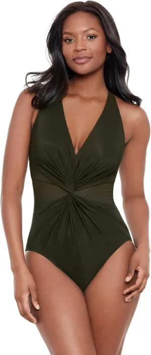 Miraclesuit Women's Swimwear Illusionist Wrapture Halter Soft Cup One Piece Swimsuit
