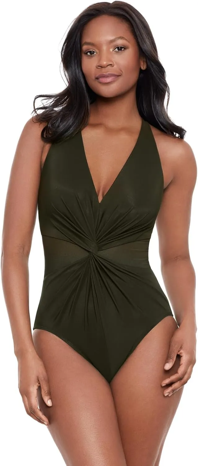 Miraclesuit Women's Swimwear Illusionist Wrapture Halter Soft Cup One Piece Swimsuit