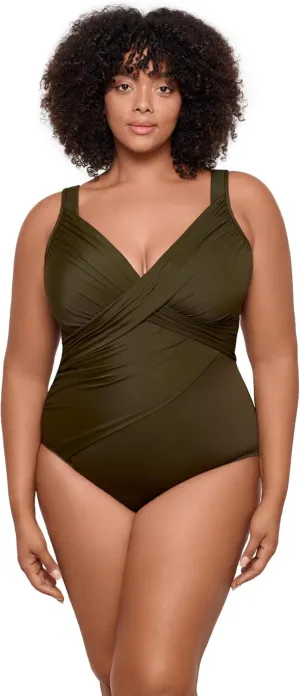 Miraclesuit Women's Swimwear Plus Revele Tummy Control Underwire Bra One Piece Swimsuit