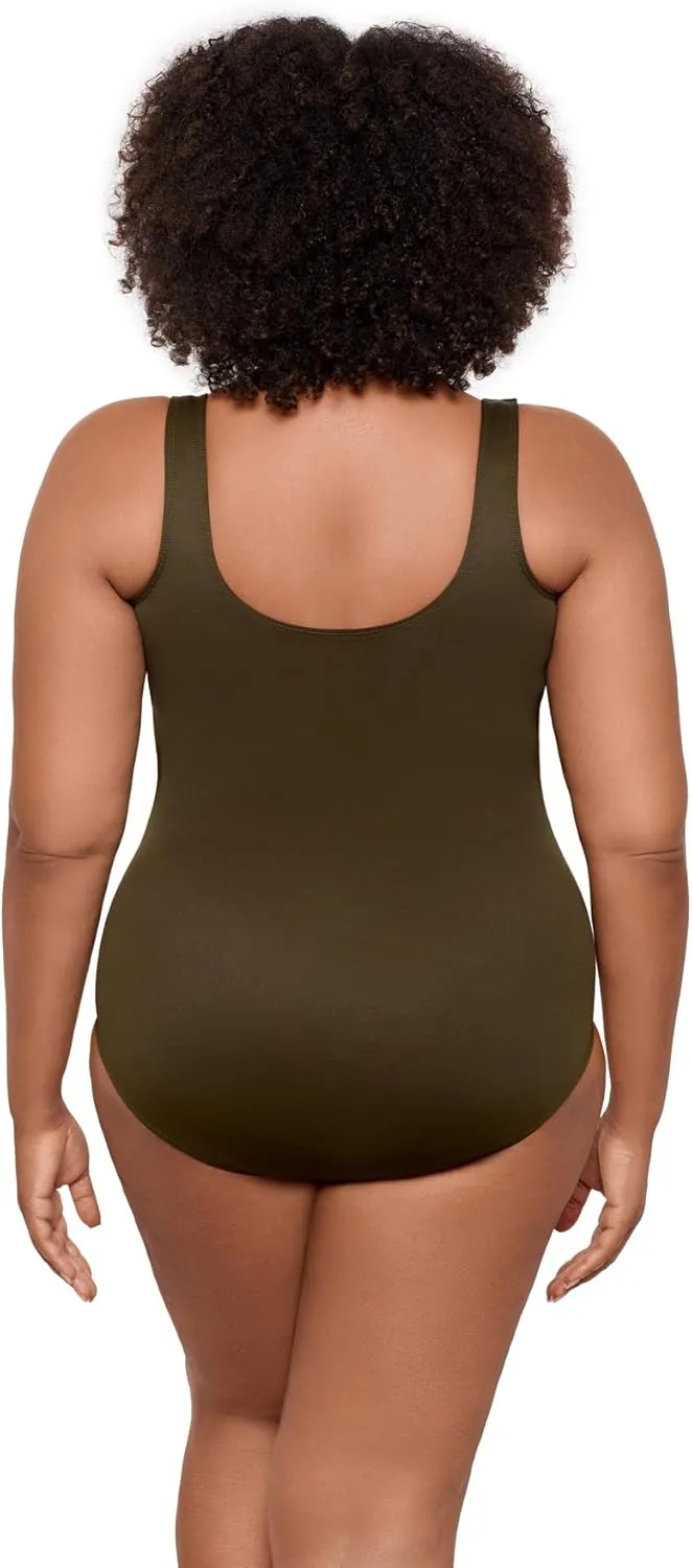 Miraclesuit Women's Swimwear Plus Revele Tummy Control Underwire Bra One Piece Swimsuit