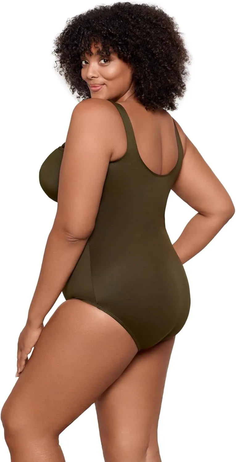 Miraclesuit Women's Swimwear Plus Revele Tummy Control Underwire Bra One Piece Swimsuit