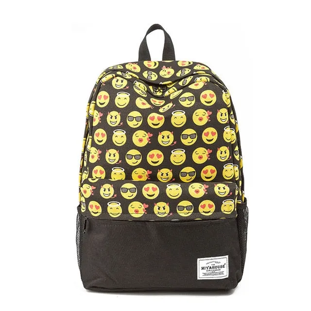 Miyahouse Fresh Style Women Backpacks Floral Print Book bags Canvas Backpack