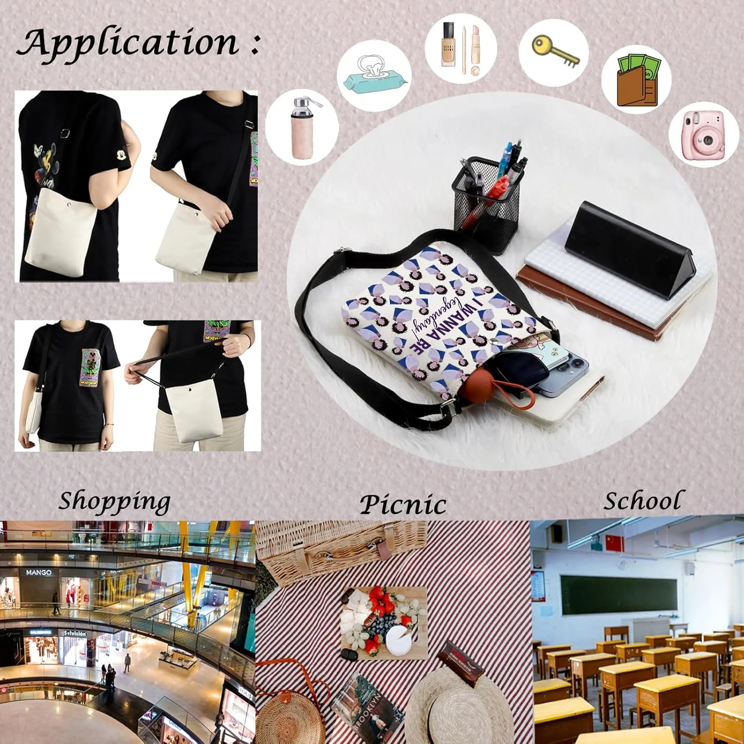 MNIGIU Musical Inspired Gift Musical Crossbody Bag Musical Merch For Musical Lover
