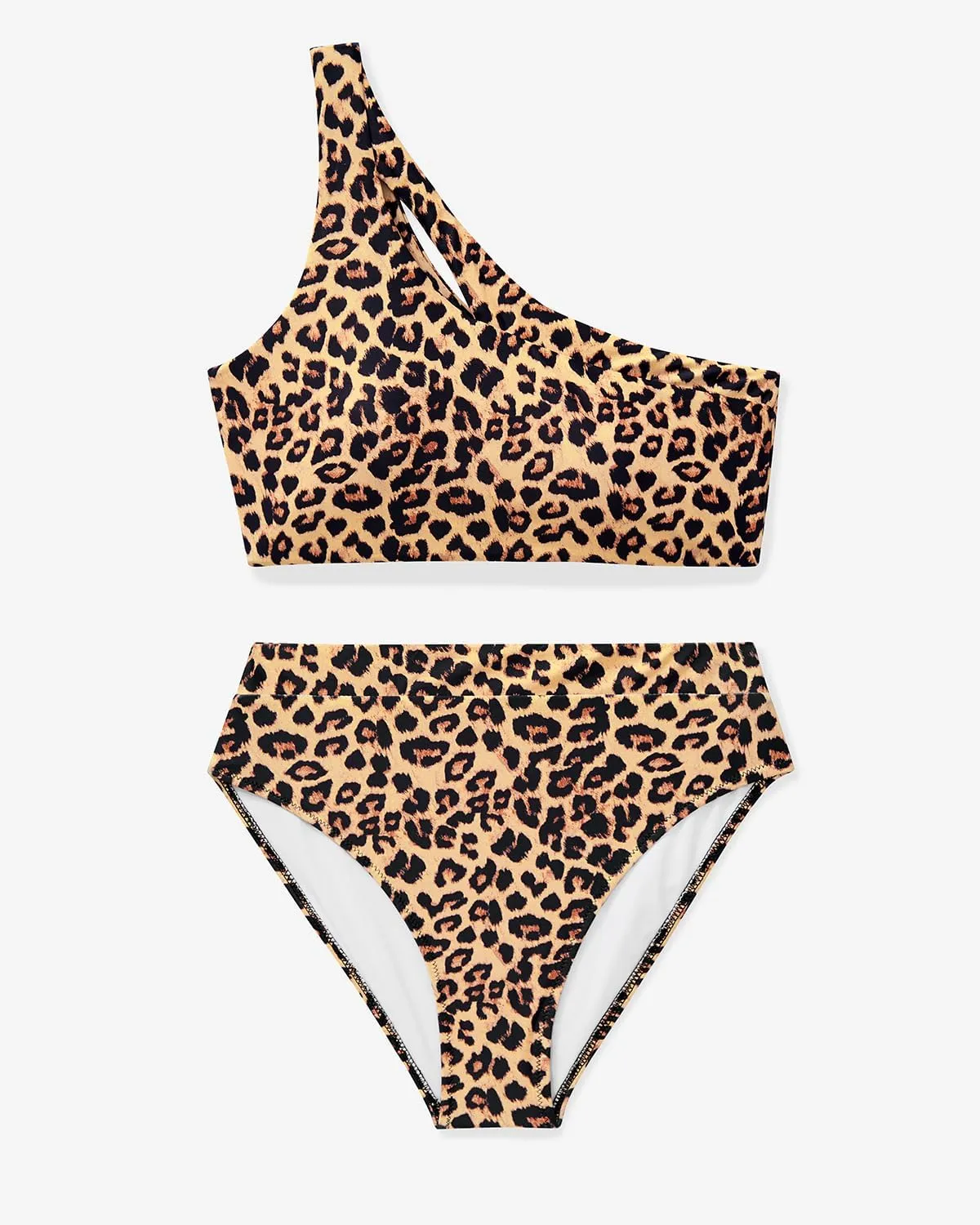 MOOSLOVER Women Cutout One Shoulder High Waisted Bikini High Cut Two Piece Swimsuits