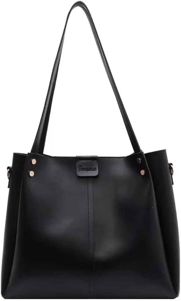 Mudono Shoulder Bag for Women Minimalist Vegan Leather Crossbody Purse Everyday Tote Handbag with Detachable Shoulder Strap