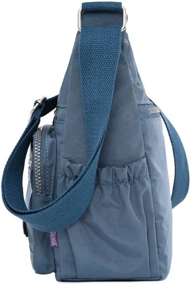 Mulit-Pockets Nylon Crossbody Bag for Women Waterproof Shoulder Bag Travel Purses and Handbag